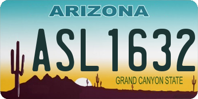 AZ license plate ASL1632