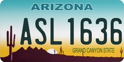 AZ license plate ASL1636
