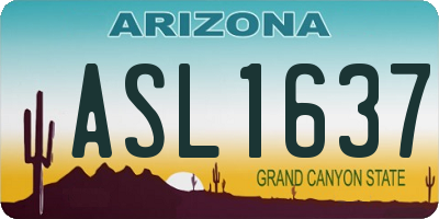 AZ license plate ASL1637