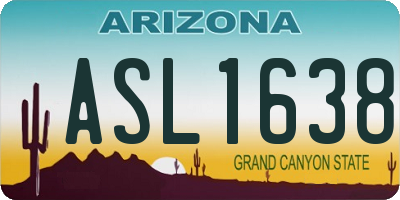AZ license plate ASL1638