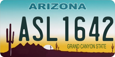 AZ license plate ASL1642