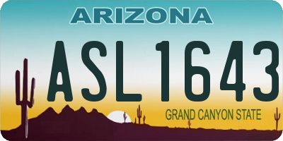 AZ license plate ASL1643