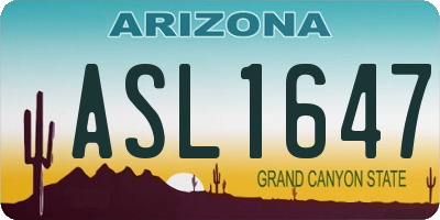 AZ license plate ASL1647