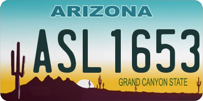 AZ license plate ASL1653