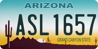 AZ license plate ASL1657