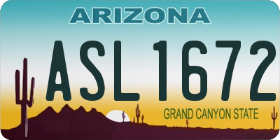 AZ license plate ASL1672