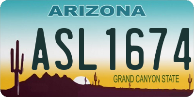 AZ license plate ASL1674