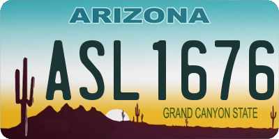 AZ license plate ASL1676