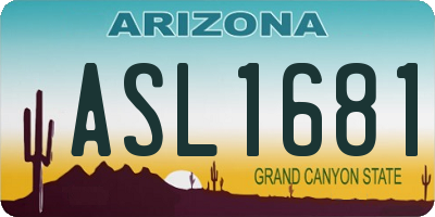 AZ license plate ASL1681