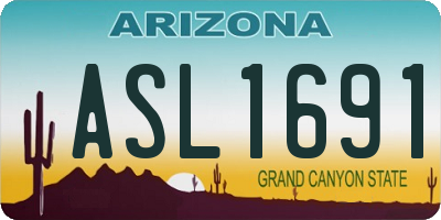 AZ license plate ASL1691