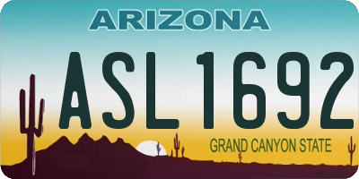 AZ license plate ASL1692