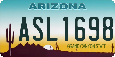AZ license plate ASL1698