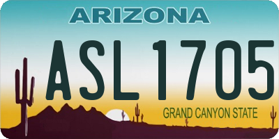 AZ license plate ASL1705
