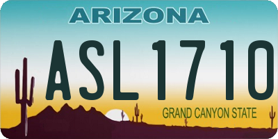 AZ license plate ASL1710
