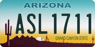 AZ license plate ASL1711