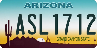 AZ license plate ASL1712