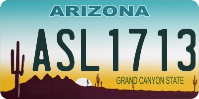 AZ license plate ASL1713