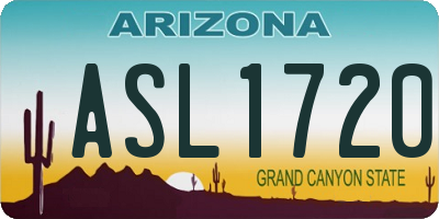 AZ license plate ASL1720