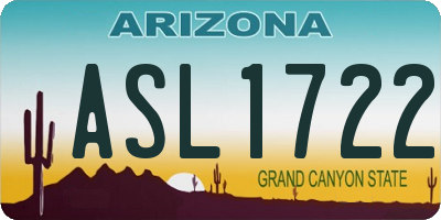 AZ license plate ASL1722