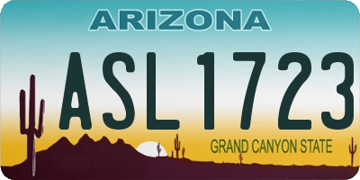 AZ license plate ASL1723