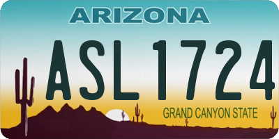 AZ license plate ASL1724