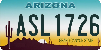 AZ license plate ASL1726