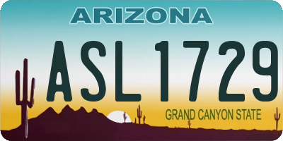 AZ license plate ASL1729