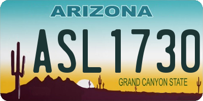 AZ license plate ASL1730
