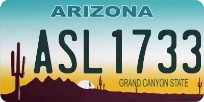 AZ license plate ASL1733