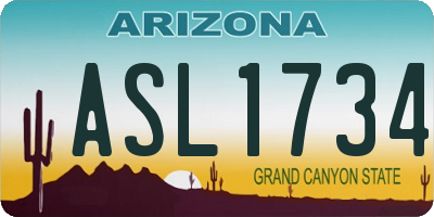 AZ license plate ASL1734