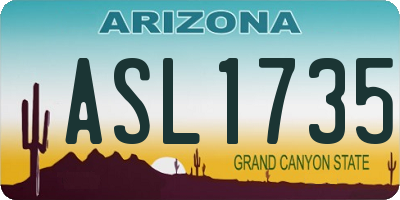 AZ license plate ASL1735