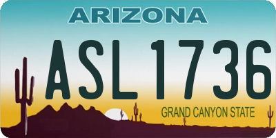 AZ license plate ASL1736
