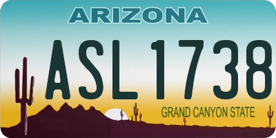 AZ license plate ASL1738