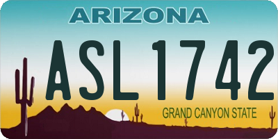 AZ license plate ASL1742