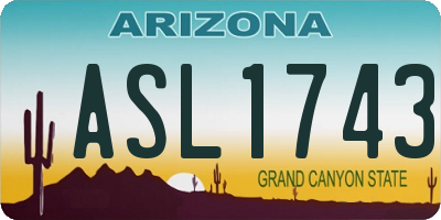 AZ license plate ASL1743