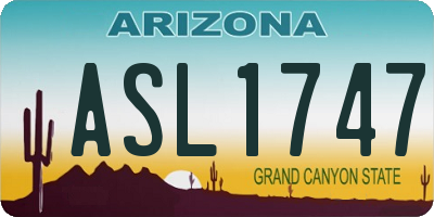 AZ license plate ASL1747