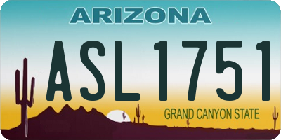 AZ license plate ASL1751