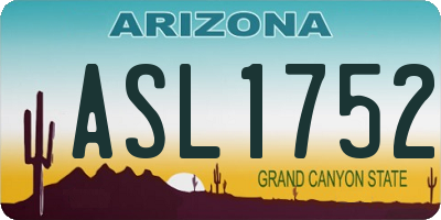AZ license plate ASL1752