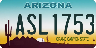 AZ license plate ASL1753