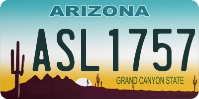 AZ license plate ASL1757