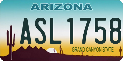 AZ license plate ASL1758