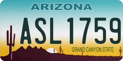 AZ license plate ASL1759