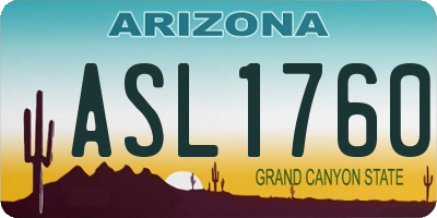AZ license plate ASL1760
