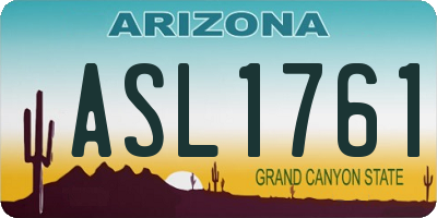 AZ license plate ASL1761