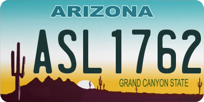 AZ license plate ASL1762