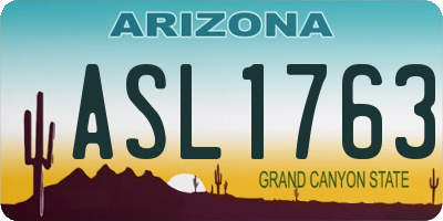 AZ license plate ASL1763