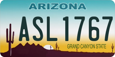 AZ license plate ASL1767