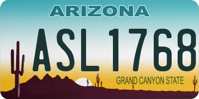 AZ license plate ASL1768
