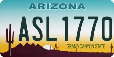 AZ license plate ASL1770
