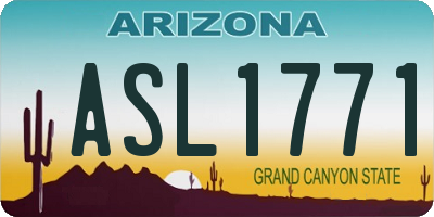 AZ license plate ASL1771